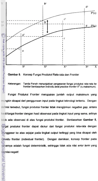 Gambar 5. Konsep Fungsi Produksi Rata-rata dan Frontier 