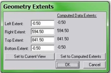 Gambar 18. Editor data geometri yang berlatar belakang gambar alur.