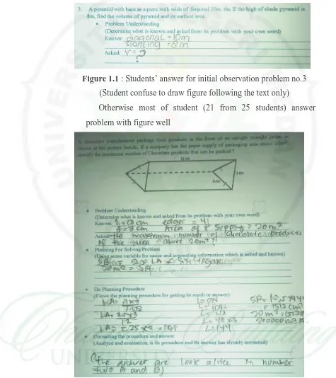 Figure 1.1 : Students’ answer for initial observation problem no.3 