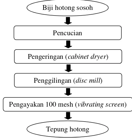 Gambar 6. Diagram alir proses pembuatan tepung hotong 