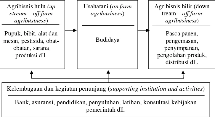 Gambar 2. Sistem agribisnis (Abdul, 2001)