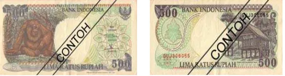 Gambar 2. Mata uang kertas pecahan lima ratus rupiah 