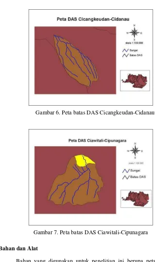 Gambar 7. Peta batas DAS Ciawitali-Cipunagara 