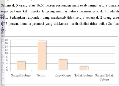 Gambar 14.  Proporsi Jawaban Responden untuk Menilai Aktivitas Promosi Produk Susu Kuda Organik Asambugar adalah Baik 