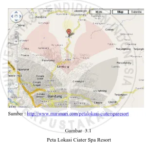 Gambar  3.1  Peta Lokasi Ciater Spa Resort 