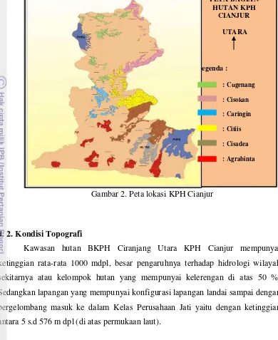 Gambar 2. Peta lokasi KPH Cianjur 