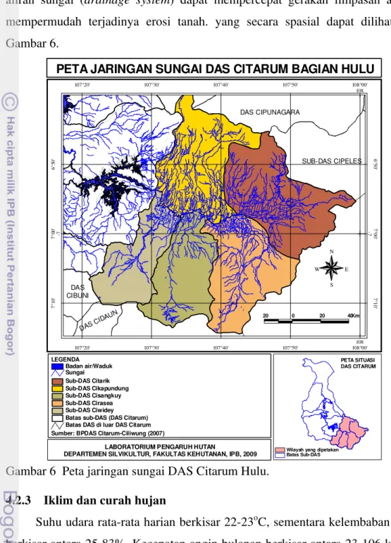 Gambar 6  Peta jaringan sungai DAS Citarum Hulu. 