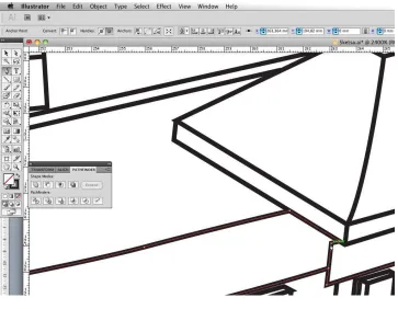 Gambar IV.2 Tracing Garis di Illustrator 