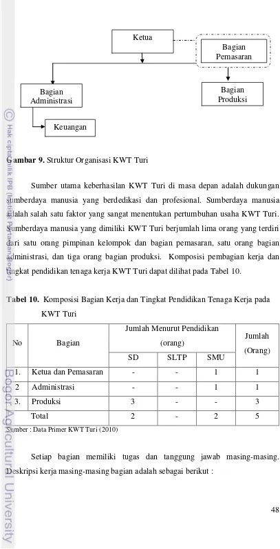 Gambar 9. Struktur Organisasi KWT Turi 