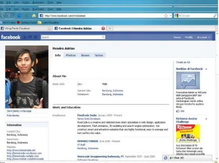 Gambar 4.2 Profile Facebook Informan Hendra Adrian 