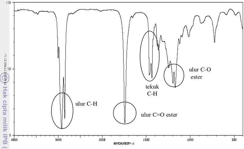 Gambar 14  Spektrum FTIR metil oleat (Spectra Database for Organic Compound SDBS). 