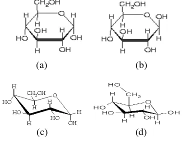 Gambar 1 Struktur Haworth (a) α-D-glukosa β