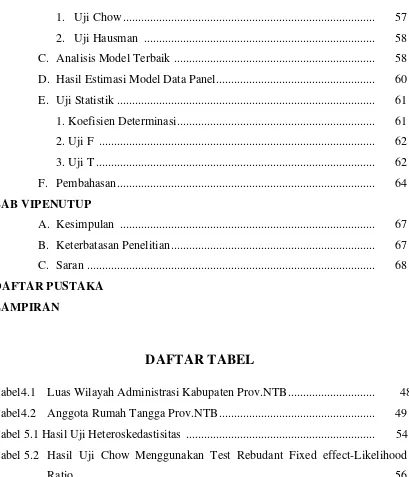 Tabel 5.2  Hasil Uji Chow Menggunakan Test Rebudant Fixed effect-Likelihood 