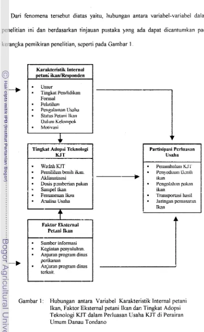 Gambar 1 : Hubungan antara Variabel Karakteristik lnternal petani 