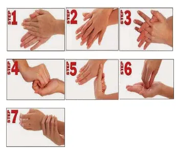 Gambar 2.1 Cara mencuci tangan 