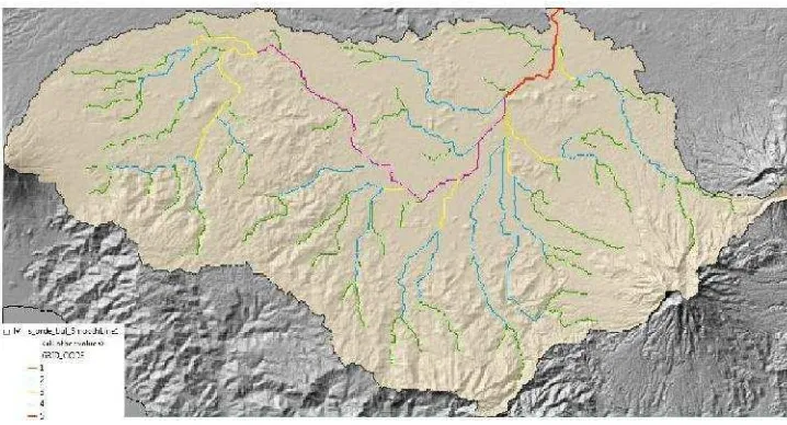Gambar 4. Jaringan dan orde sungai DAS Bulok.