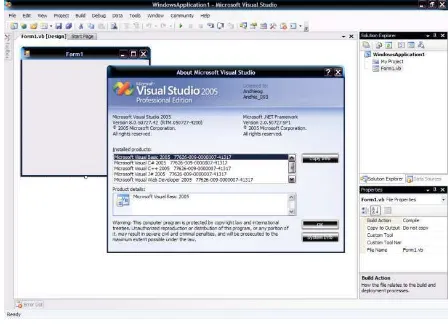 Gambar 2.18 Menu creating new file pada Visual Basic 2005 
