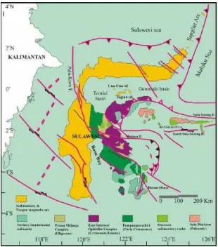 Gambar 4. Peta tektonik dan struktur Sulawesi (Pasau dan Tanauma, 2011)