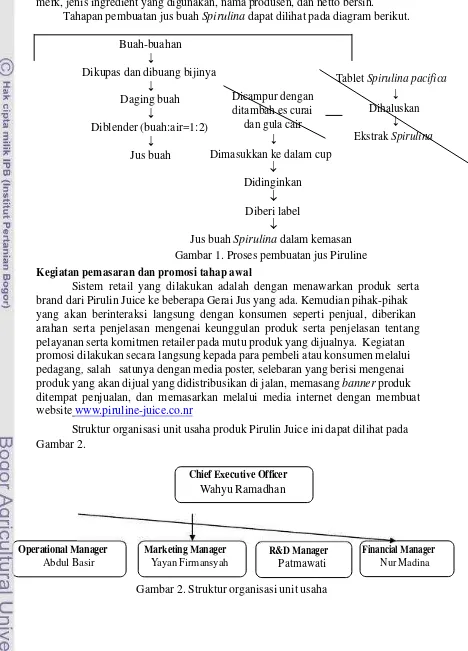 Gambar 1. Proses pembuatan jus Piruline 