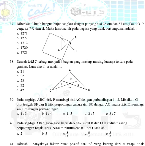 gambar. Luas daerah � adalah... 