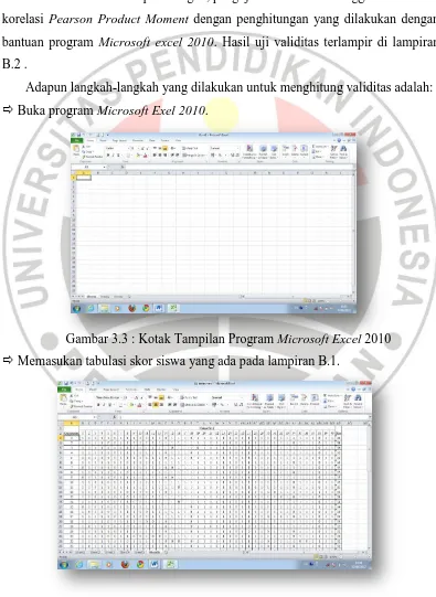 Gambar 3.3 : Kotak Tampilan Program Microsoft Excel 2010 