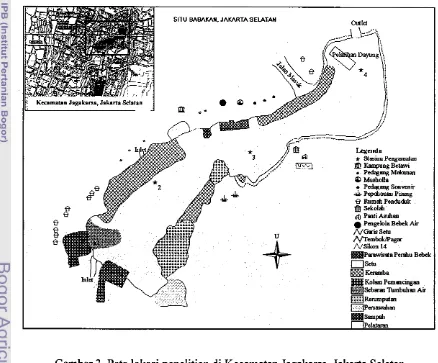 Gambar 3. Peta lokasi penelitian di Kecamatan Jagakarsa, Jakarta Selatan 