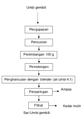 Gambar 9 .  Diagram Alir Proses Pembuatan Filtrat Umbi Gembili