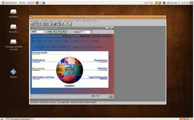 Gambar 2. Tampilan Winisis di Sistem Operasi Linux (Ubuntu 7.10) 
