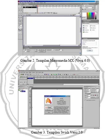 Gambar 2. Tampilan Macromedia MX (Versi 6.0) 