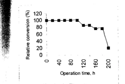 Figure 4: bioreactor using for fructose production from dahlia inulin (125 g.L-Stability of continuous process of packed-bed  1) 