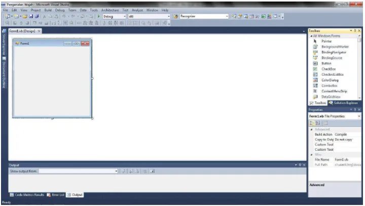 Gambar 2.9 Tampilan Lingkungan Visual Basic 2010 