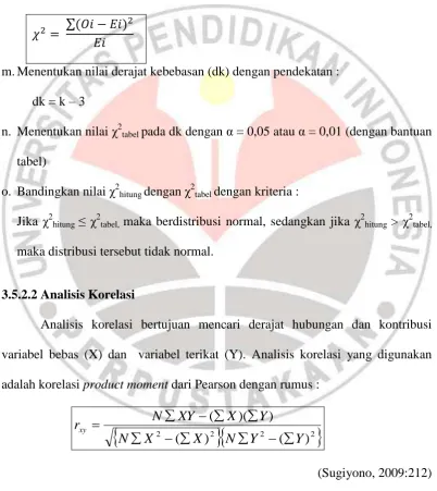 o.tabel)  Bandingkan nilai χ2