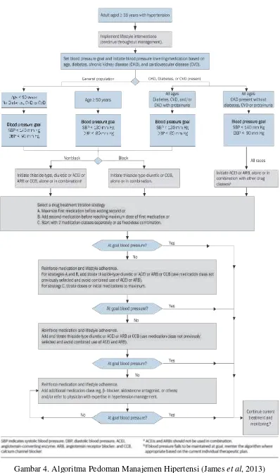 Gambar 4. Algoritma Pedoman Manajemen Hipertensi (James et al, 2013) 