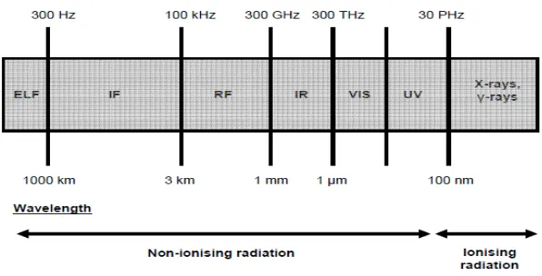 Gambar 1. Spektrum Gelombang Elektromagnetik (Markkanen, 2009) 