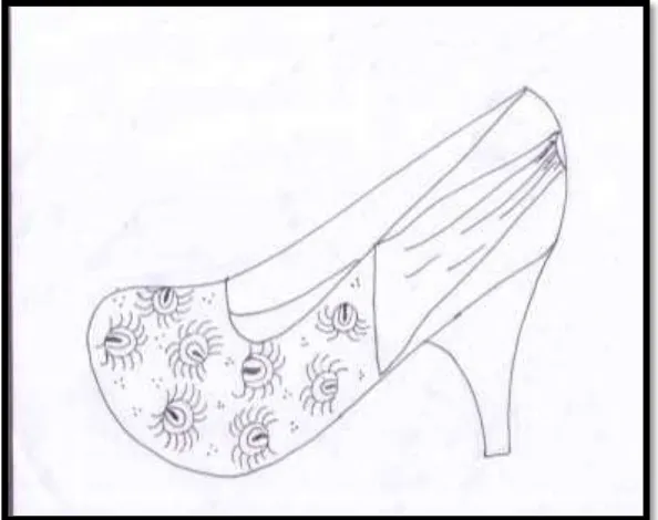 Gambar XLVIII: Sket terpilih sepatu promnight I (Sumber: Dokumentasi Silfia, Maret 2015) 