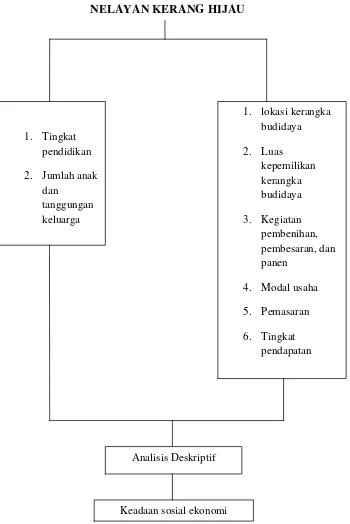 Gambar 2.6. Bagan Kerangka Pikir Deskripsi Sosial Ekonomi Nelayan KerangHijau di Pulau Pasaran Kecamatan Teluk Betung TimurKota Bandar Lampung