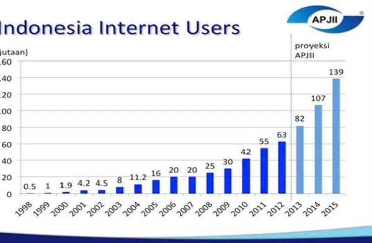 Gambar 1.1 Grafik Pengguna Internet di Indonesia