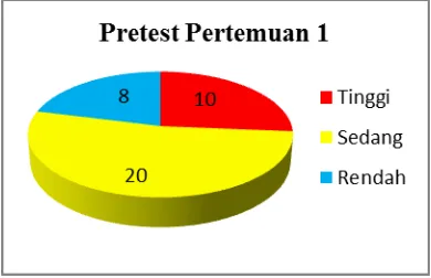 Gambar 5. Pie Chart Data Pretest Pertemuan 1 