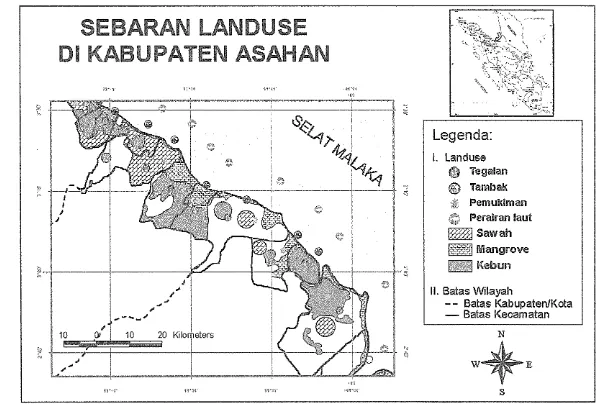 Gambar 7. Sebaran Landuse di Kecamatan-kecamatan Pesisir Kabupaten Asahan 