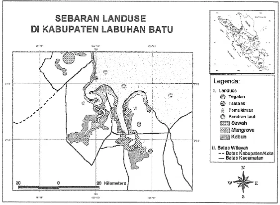 Gambar 8. Sebaran Landuse di Kecamatan-kecamatan Pesisir Kabupaten Labuhan Batu 