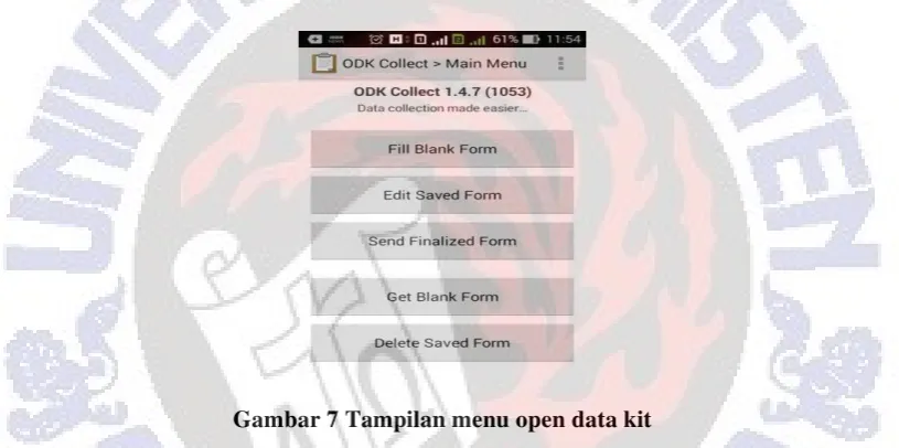 Gambar 7 Tampilan menu open data kit 
