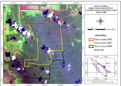 Gambar 8. Citra Landsat TM Kebun Panai Jaya PTPN IV Tahun 2007 