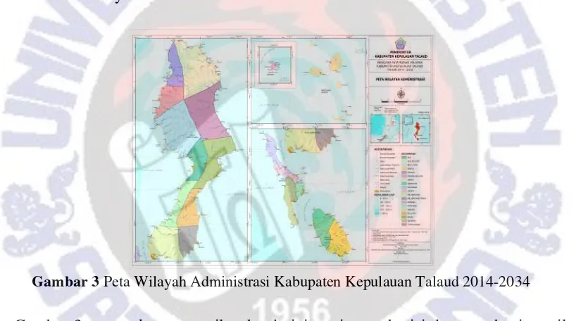 Gambar 3 Peta Wilayah Administrasi Kabupaten Kepulauan Talaud 2014-2034 