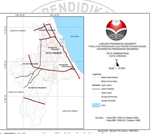 Gambar 3.1 Peta Administratif Kota Cirebon 