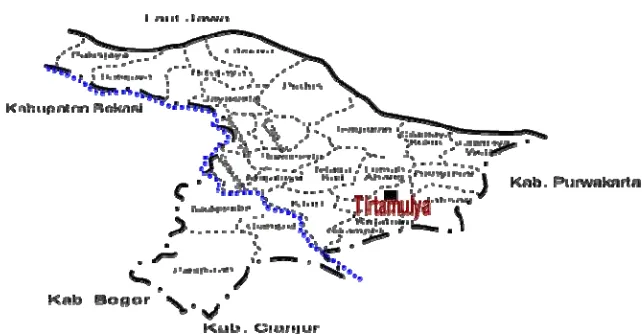 Gambar 2.  Peta Kecamatan Tirtamulya lokasi Primatani Kabupaten Karawang 