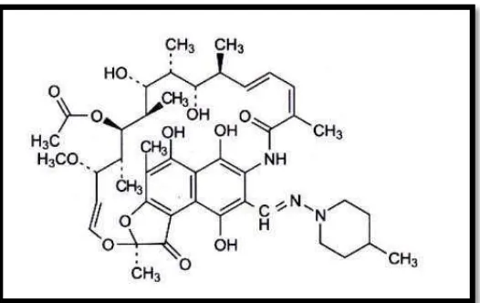 Gambar 9. Struktur Rifampisin (Dirjen POM,1995) 