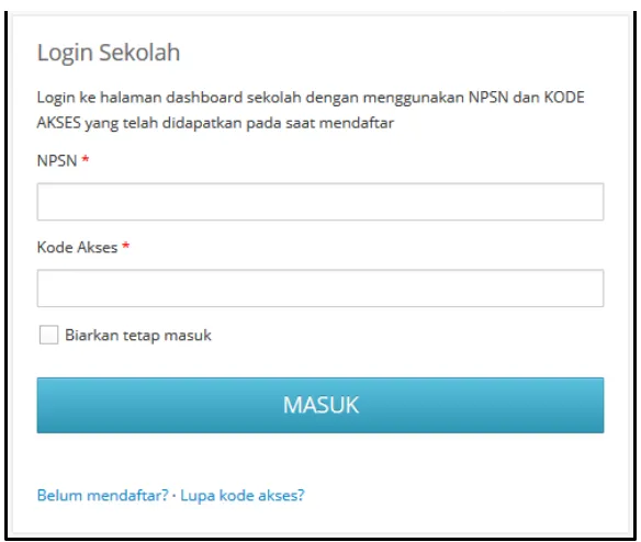 Gambar 8. Halaman verifikasi data sekolah 