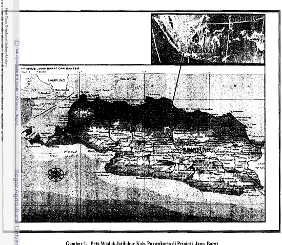Gambar 1. Peta Waduk Jatiluhur Kab. Purwakarta di Pripiosi Jawa Barat 