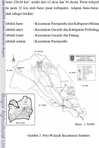 Gambar 2  Peta Wilayah Kecamatan Senduro. 