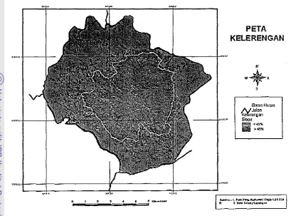Gambar 4. Peta Kelerengan Gunung Tampomas 